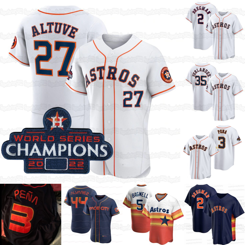 

Jeremy Pena 2022 World Series Champions Astros Jersey Jose Altuve Yordan Alvarez Alex Bregman Kyle Tucker Yuli Gurriel Justin Verlander David Hensley Framber, 2022 city connect men s-xxxl