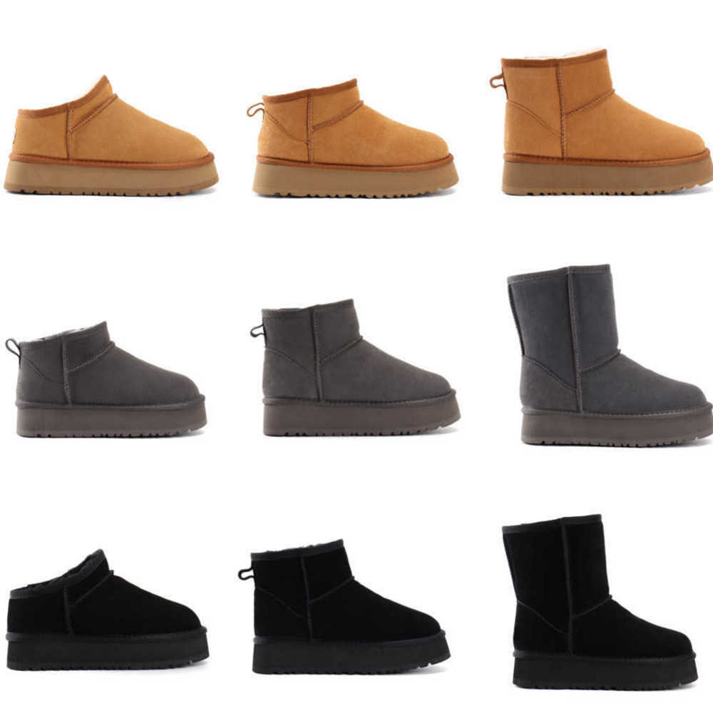 

Designer Tazz Winter Slipper Australia Platform Snow Boots Braid Comfy Women Suede Sheepskin Fur Lined Slides Winter Shoes Chestnut Boots Men Kid 34-43 NO427