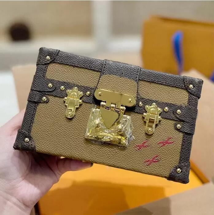 

women bag Shoulder Handbags box Woman Evening Bag Womens louise Purse vutton Crossbody viuton Bag handbag Leather Fashion Clutch Messenger Petite Malle, Orange flower