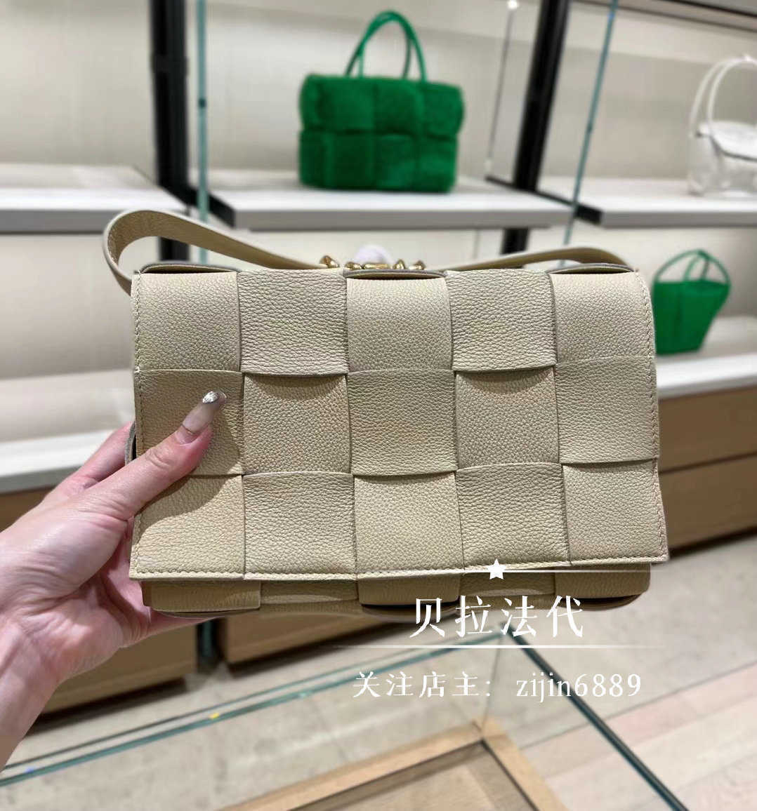

Designer Bags Bottegas Bag Woven Venetas Luxury Handbag New Cassette Lychee Weave Single Shoulder Diagonal Bag Gold Button Pillow Women's, Sky blue