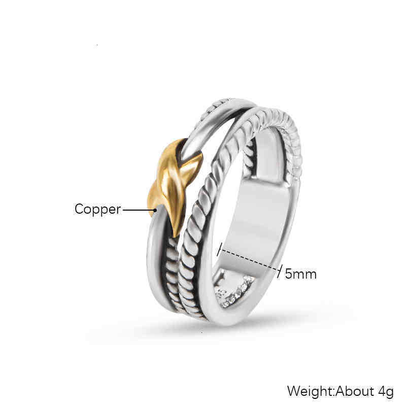 

For Trendy Ring Ladies Layer Rings X Designer Fashion Jewelry AAA Love Double Womens Men Braided Couple Birthday Party Gift