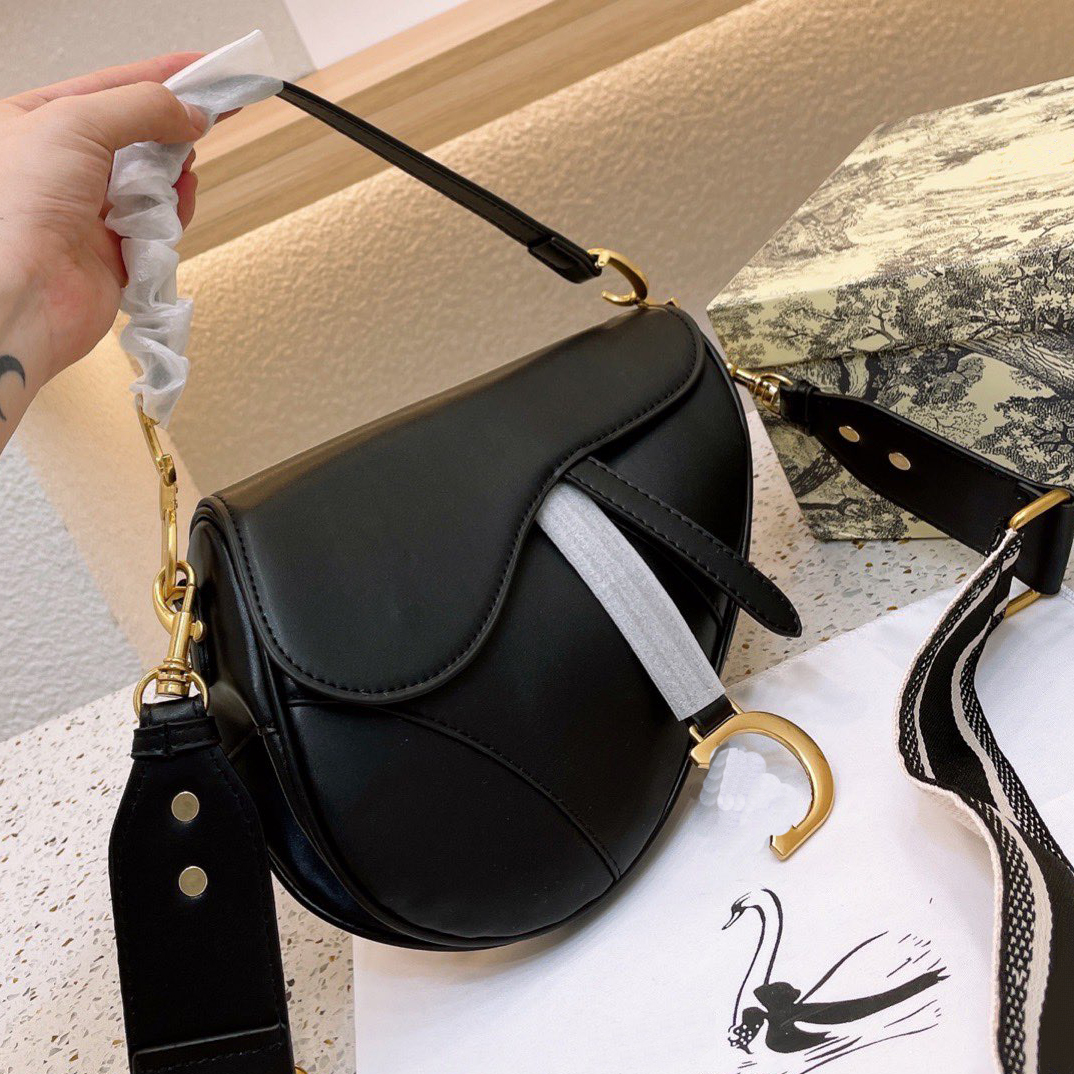

Designer Shoulder Bag Women's Fashion Bag Letter Luxury Leather Classic Retro Handle Saddle Wallet, Box