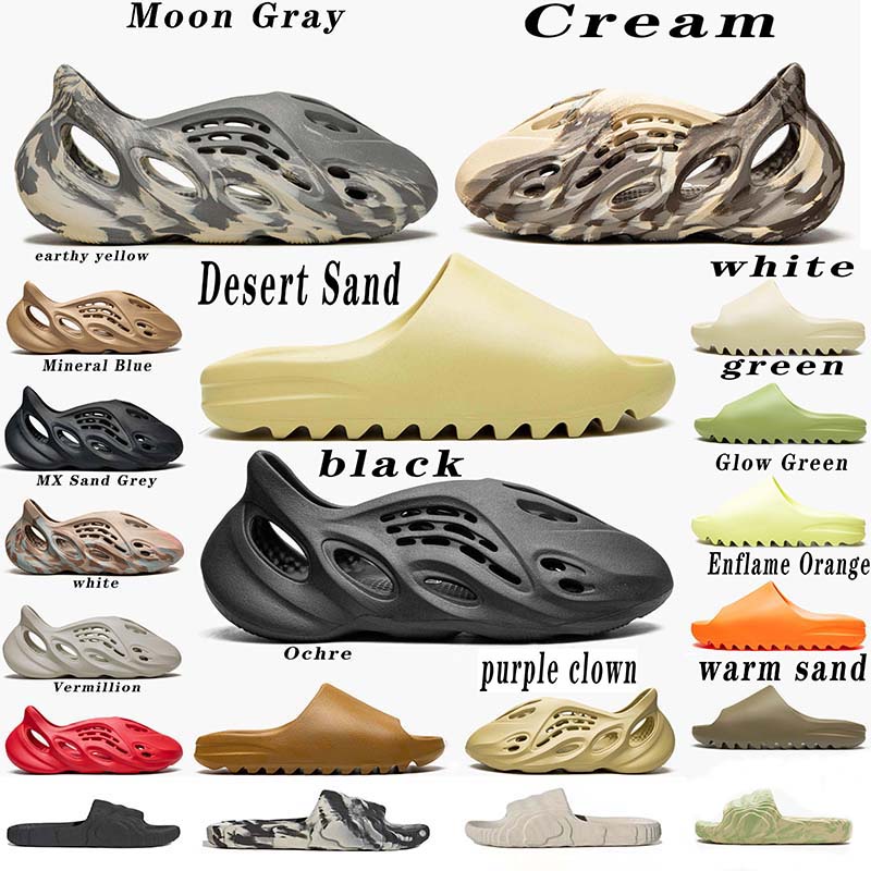 

Sandals Slides Sneakers Slippers Shoes Fashion Trainers Slider Foam Runner Slippers Graffiti Bone White Resin Desert Sand Rubber Summer Designer Beach, Box