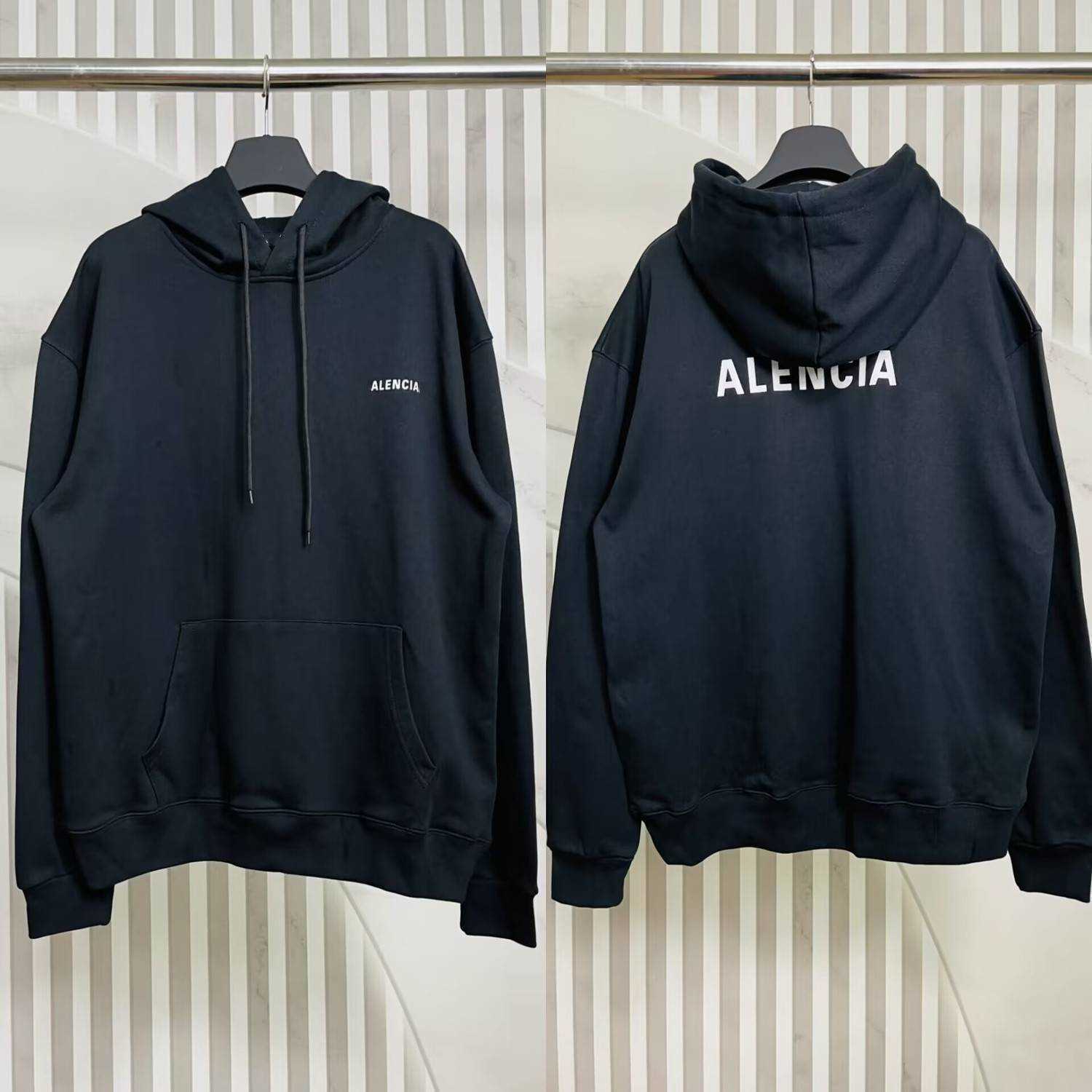 

Fashion Brand Designer Hoodie Balanciagas Classic Autumn And Winter Letter Print Loose Casual Pullovers For Man And Women Black