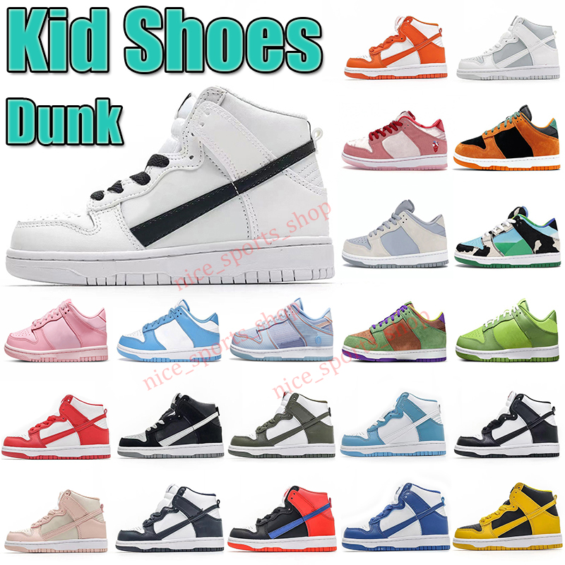 

2022 Designer Kids Baby Shoes For Boys Girls toddler low high top Sports Black White Chunky Low Cows Trainers Boy and Girl Outdoor Sneakers Children Eur 25-35, 24-37 navy