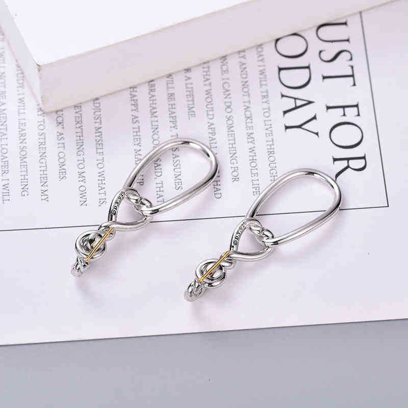 

Wearing Sliver Jewelry Silver Earrings Earring Double Designers Twisted Thread Stud Needle Dy Women Earrings Fashion Versatile Platinum