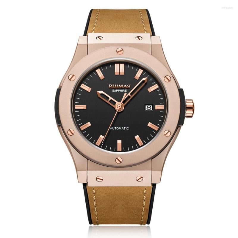 

Wristwatches Megir Original Men Fashion Casual Hublo Male Automatic Mechanical Clock Reloj Hombre Top Leather Watch Wristwatch