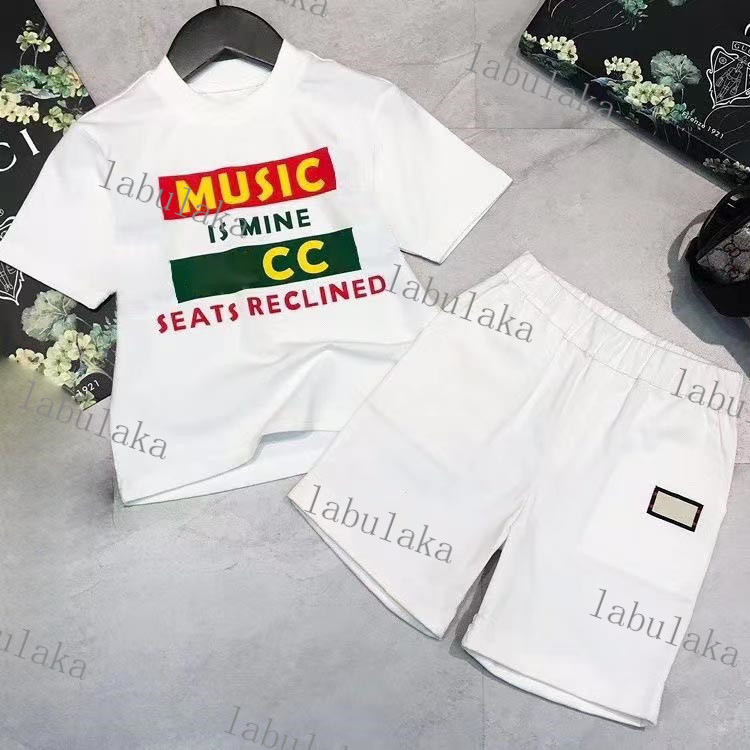 

Luxury designer Clothing Sets kids T shirt Green white bule red camel monogrammed shortst fashion British fashion brand summer childrens treasures cotton two piece, 1#