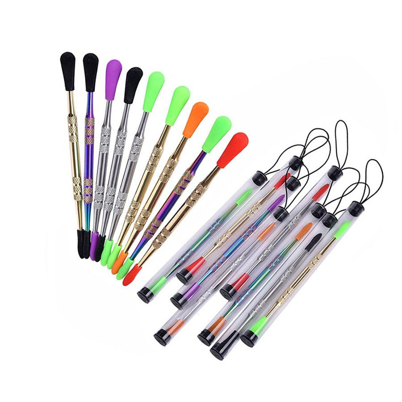 

Smoking Accessories Waxs dabbers Dabbing tools with silicone tips 120mm dabber wax Stainless Steel Pipe Cleaning Tool DHL GC1129