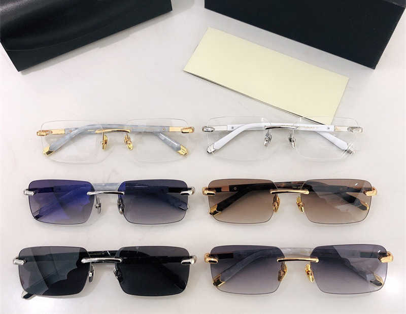 

FANCY Fashion Luxury designer The symphony sunglasses classic men vintage square shape Rimless glasses outdoor Business leisure style Anti-Ultraviolet