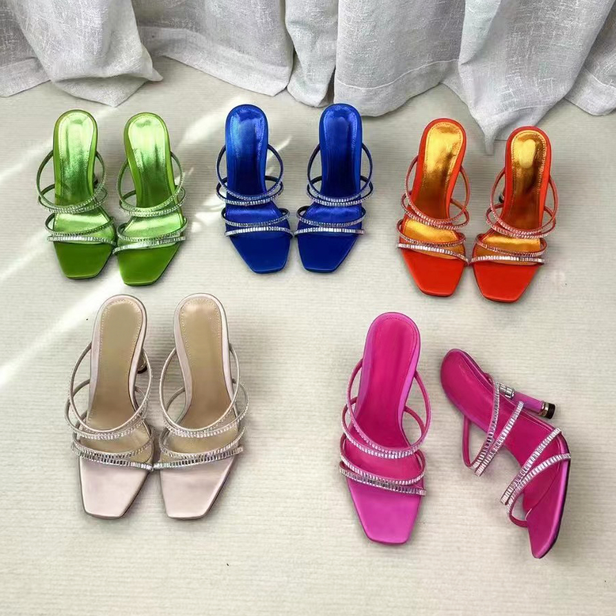 

Alevi Mlano rose red Sandals 10.5mm Crystal embellished strap spool Heels heel for slipper women summer luxury designers shoes Sandals Banquet dress women's shoe, Blue