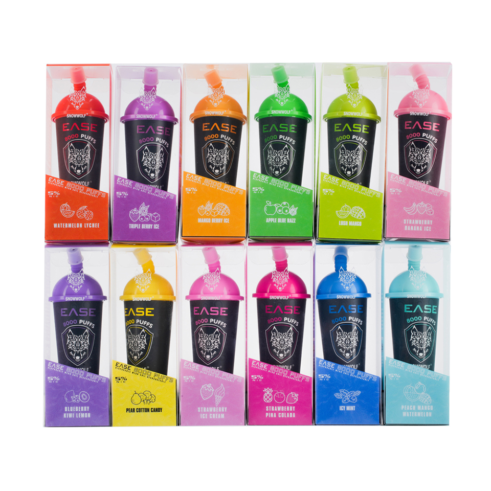 

Disposable Vape Vapes 8000 puffs bar Puff Cup Snowwolf EAST Electronic Cigarettes 100% origin Sigelei factory direct 12 Flavors E cig With Rechargeable Battery