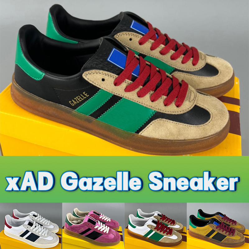 

2023 Gazelle Sneaker Casual Shoes xAD men women Designer sneakers white leather wheat suede Blue Green Red Velvet Blue silk Beige Ebony Canvas luxury mens trainer, 1# white leather