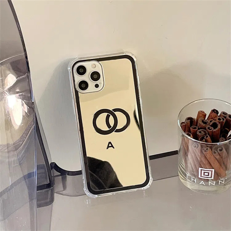 

Elegant Designer Phone Cases For Iphone14 13 12Promax 11Pro Xr Xs 2 Color Mirror IPhone Case Fall Prevention Cover Shell Letters C 22112203, Black