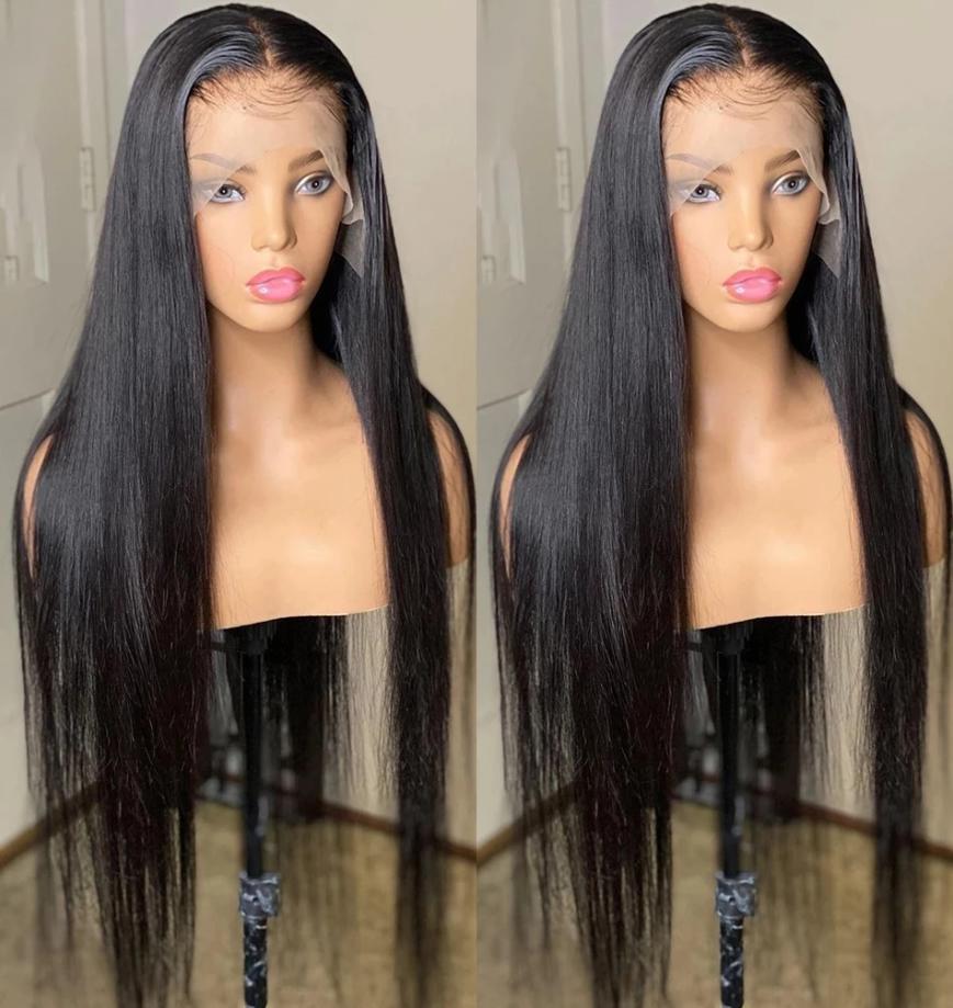 

150Remy Baby Hair 13x6 Transparent HD Lace Front Wig Bone Straight Human Hair Lace Frontal Wigs Brazilian Straight 4x4 Lace Closu6398605, Natural color