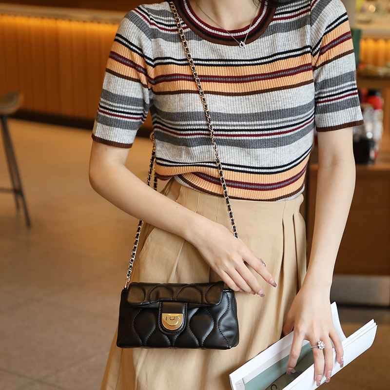 

Women Inclined Shoulder Bags Fashion casual Womens Bag Small Handbag Totes High-capacity Genuine leather Large volume wholesale Girl Mobile Phone Bag Black 2002, White