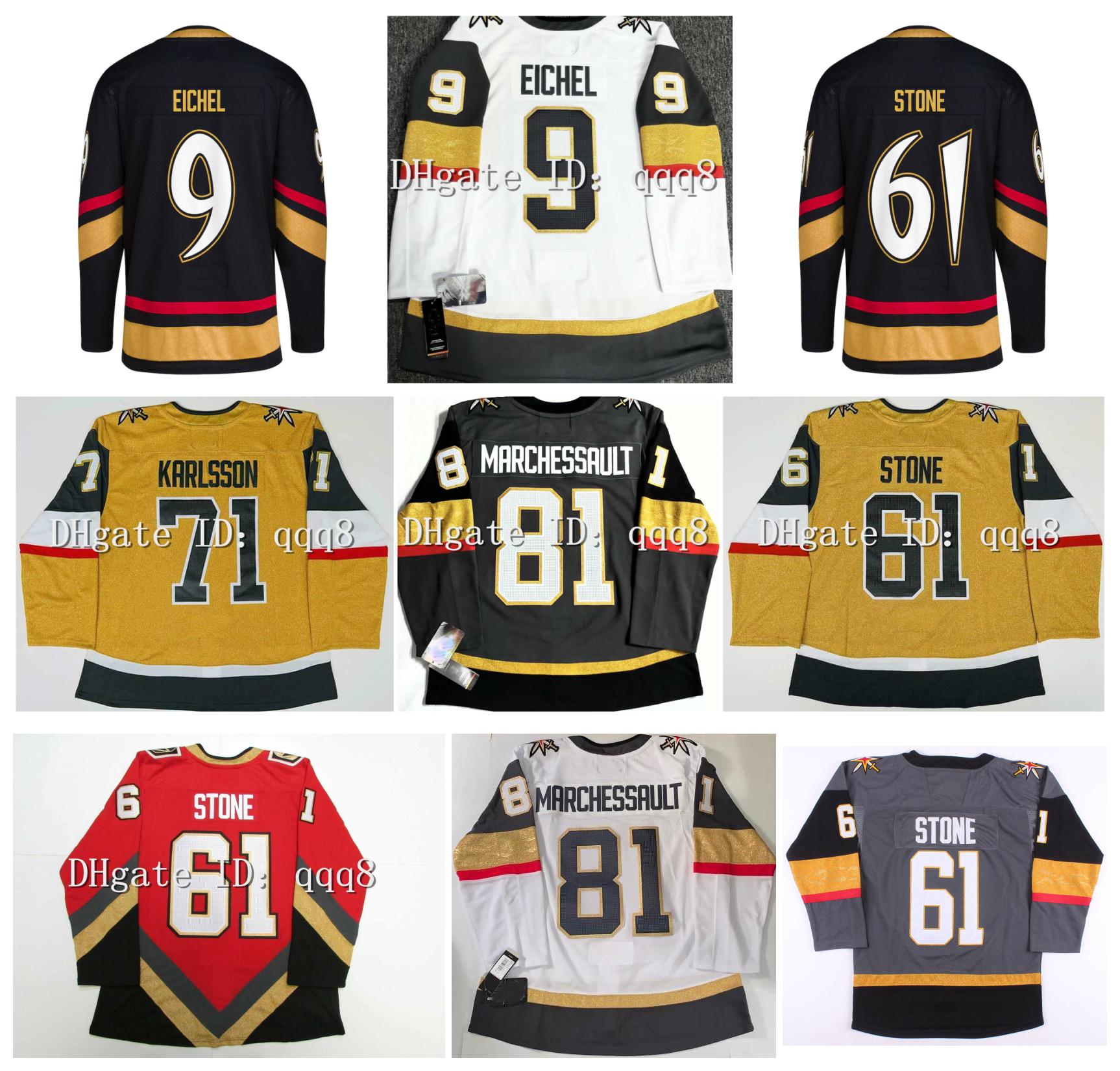 

2022 Reverse Retro Mark Stone Knights Hockey Jersey Jack Eichel Shea Theodore Vegas Golden Alex Pietrangelo Chandler Stephenson Reilly Smith Karlsson Phil Kessel, Men