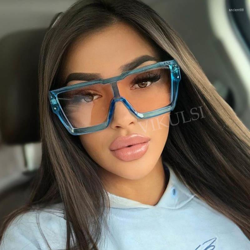 

Sunglasses Fashion Blue Square Women Celebrity Brand Shades Unisex Vintage Design Oversized Sun Glasses Men