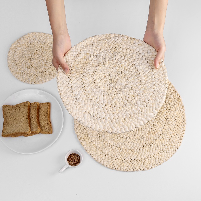 

Cup Coasters Cotton Round Mats Woven Cute Coasters Drink Absorbent Super Heat Resistant Thicken Non-Slip for Drinks Great Housewarming Gift 1223749