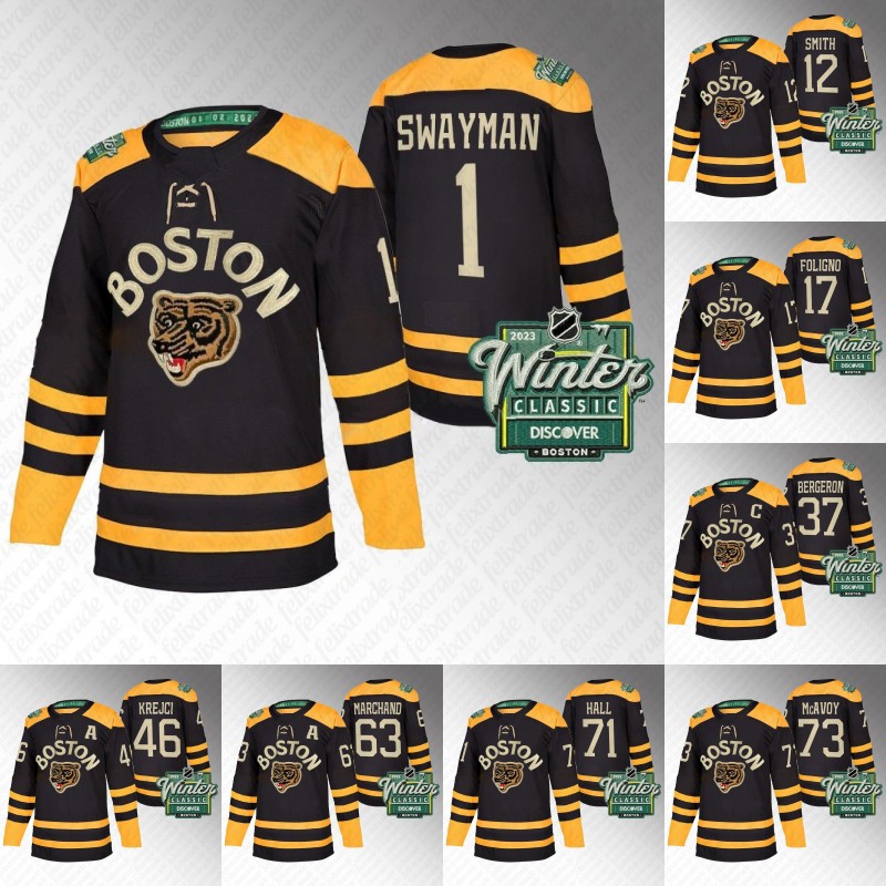 

Boston 2023 Winter Classic jersey Bruins Patrice Bergeron Hampus Lindholm Matt Grzelcyk Taylor Hall Charlie McAvoy Brad Marchand David Pastrnak Craig Smith, 46 david krejci