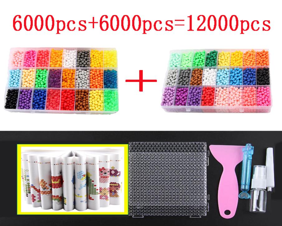 

12000pcs 30 Colors Refill Beads Puzzle Crystal DIY Water Spray Beads Set Ball Games 3D Handmade Magic Toys For Children 220426