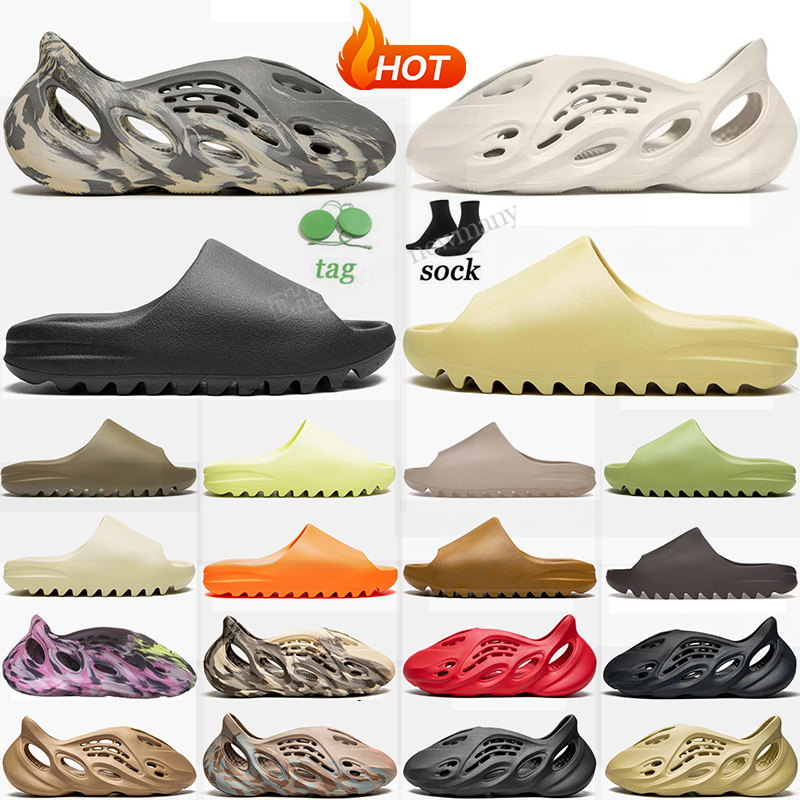 

Designers yeezzys Foam Slippers Men Woman Sandals slider Vermillion Mineral Blue Onyx Pure Slide Slipper Ochre RUNR Bone Resin Clog Desert Ararat, 14