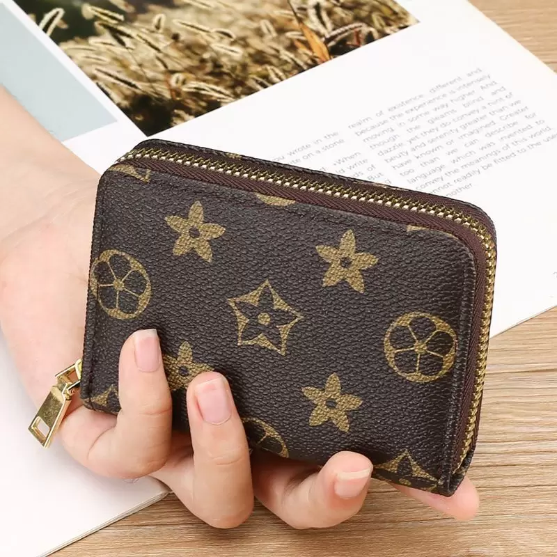 

M42616 Luxury Designer Zippy short Wallet Women's Zipper Brown Wallet Mono gram Canvers Leather Check Plaid Wallet card holder long busines, 4 black grid
