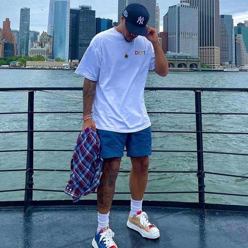 

Men T-shirt Unisex Gall Dep Cotton Fashion Designer Casual Trendy Leisure High Street Hip Hop Summer Loose Round Neck Short Sleeve Oversize J9ZU, White