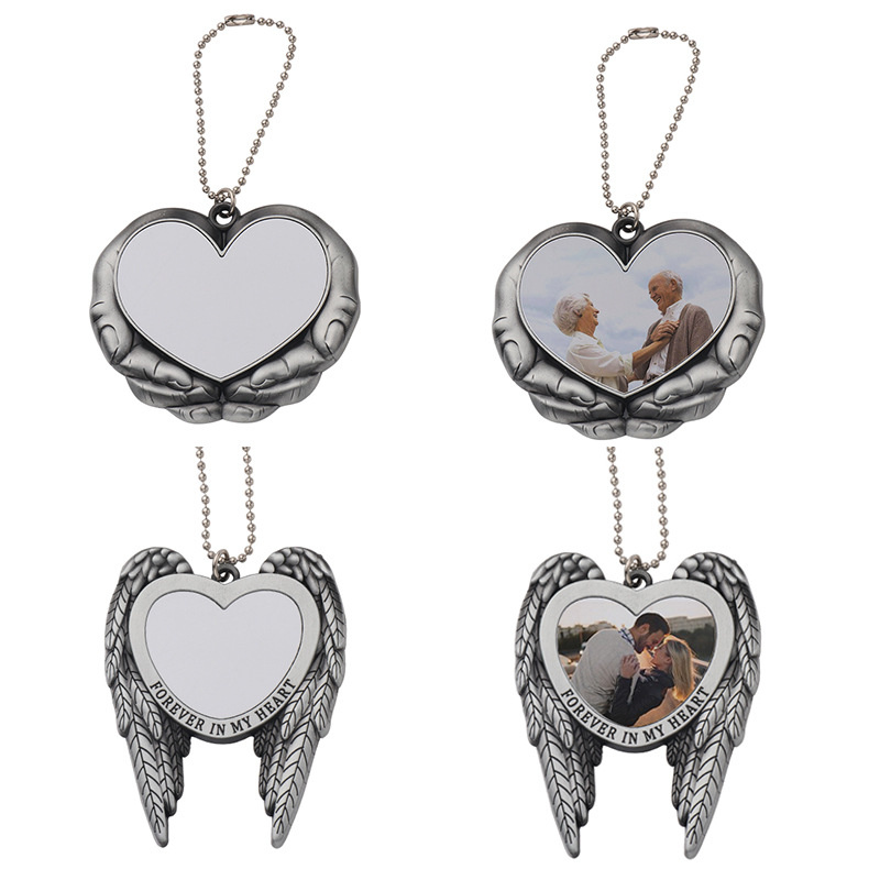 

Sublimation Car Charm Pendants Party Favor Valentine's Day Ornament Heart in Hands Blanks for Heat Press