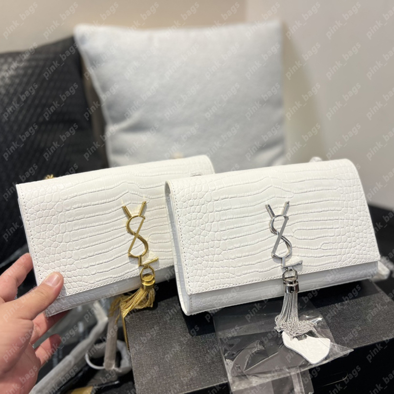 

WomenS Chain Bag With Tassel Alligator Designer Shoulder Bags Crocodile Woman Designer YS Handbag Crossbody Handbags KATE Purse Wallet 1122, Box sold with bag