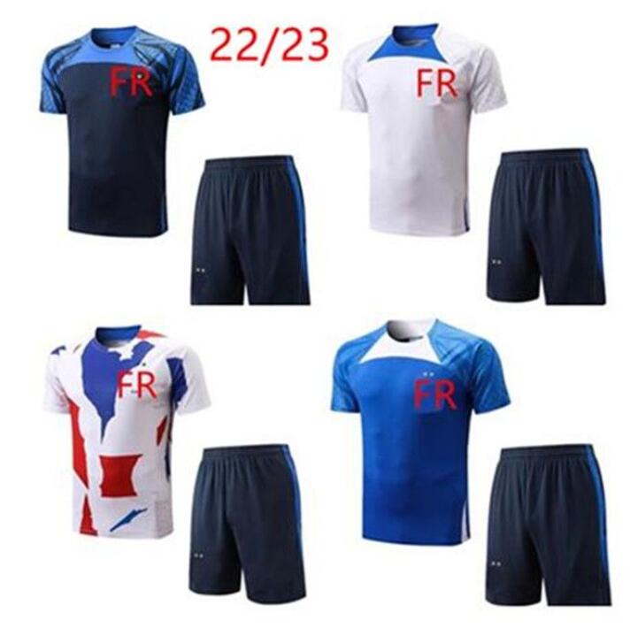 

2022 French fra nce tracksuit soccer jersey BENZEMA MBAPPE equipe 22/23 Football training suit Short sleeves chandal de futbol sweatshirt Sweater survetement