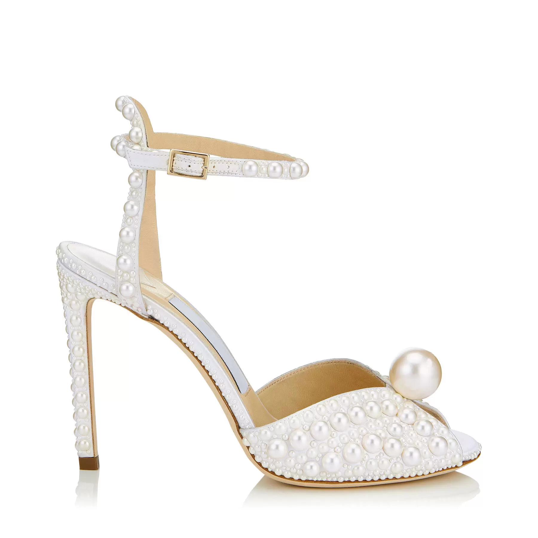 

Shoes Sandals White Satin Pearls Wedding Party London Sacora 100 With All Over Fashion Season