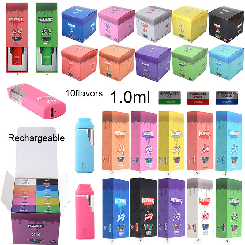 

Packwoods 1.0ml Rechargeable Disposable E cigarettes Device Pods Empty Disposable Vape Pens Starter Kits 10flavor