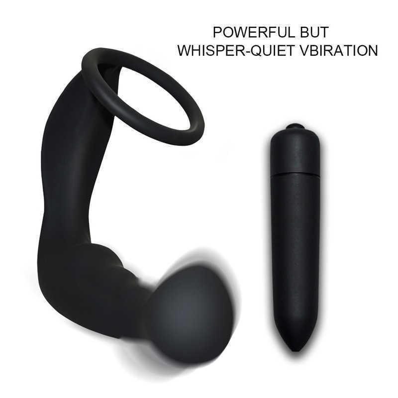 

l12 toy massager Sex 10 Speed Sex Toys Prostate Massager Vibrating Cock Ring Anal Toy for Men Delay Ejaculation Butt Plug, Black