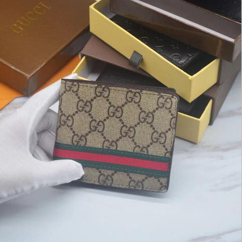 

ysl Paris gucci plaid style mens gucci wallet fashion Snake Tiger peak men purse special canvas multiple short small bifold louis vuitton lv gucci wallet with box, A+