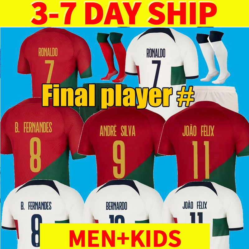 

22 23 Portuguesa JOAO FELIX soccer jerseys RUBEN NEVES BRUNO RONALDO FERNANDES Portugieser 2022 player version football shirt Men Kids kit sets DIOGO J. OTAVIO, 2021 hoem