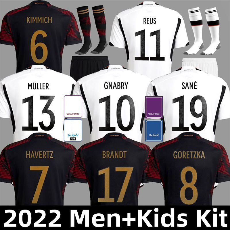 

2022 Germany soccer jerseys MULLER KIMMICH GNABRY SANE BRANDT HAVERTZ FULLKRUG MUSIALA MOUKOKO GUNDOGAN GORETZKA Germanies 22 23 Football Shirt Men Kids Kit Jersey, Home kids
