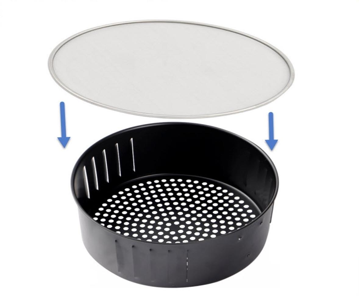 

Other Kitchen Tools Air Fryer Pan Cover Oil Net Stainless Steel Oil Splatter Screen Anti Grease Splash Scald Proof Frying Bake Acc