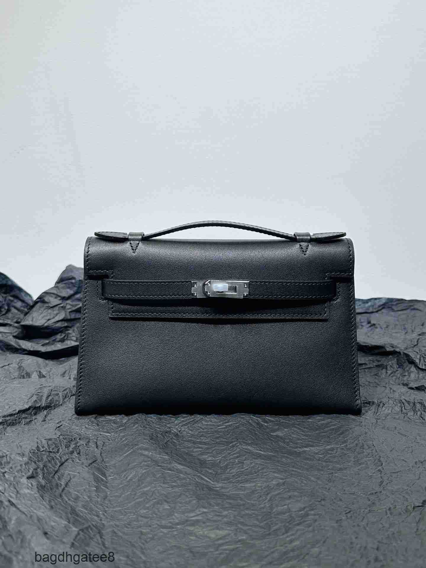 

Soft Keiiy 2023 Hermee Bags Designer Purse Swift Shoulder Cow First Generation Mini Plain Bag Grain Portable Chain Female Q6cx, Elephant grey