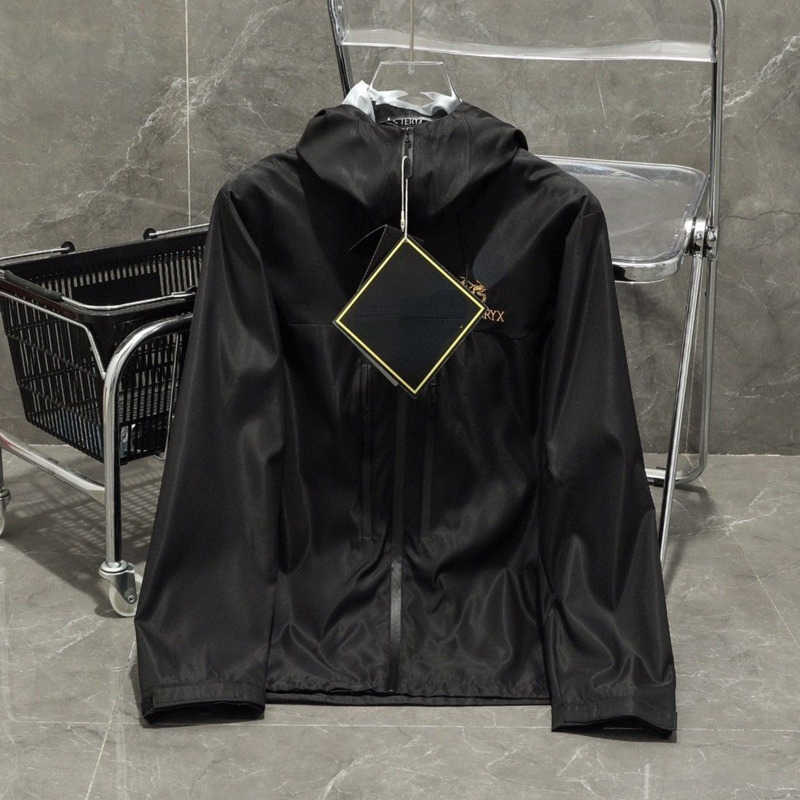 

High version Arc jacket Designer Plush Jackets Men Women Hard Shell Embroidery Hooded Coat Alpha Series Warm Waterproof Cardigan Sportswear, Black-usa size