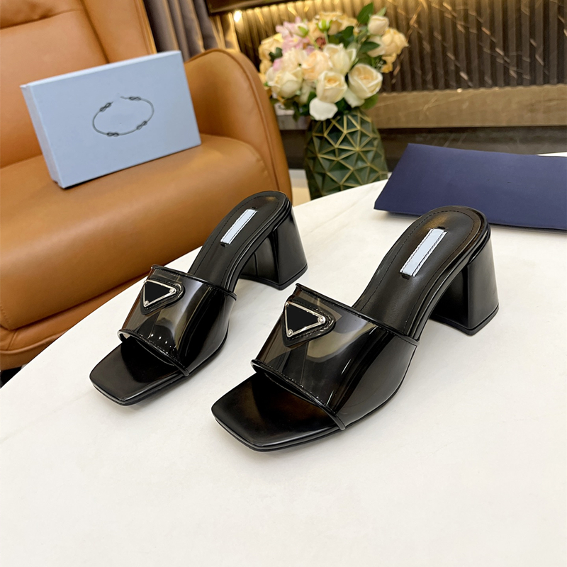 

Designer Womens Clear Heels Sandals Transparent Stiletto Fashion Heel Slippers Backless Peep Toe Slip on Heeled Mules Dress Shoes