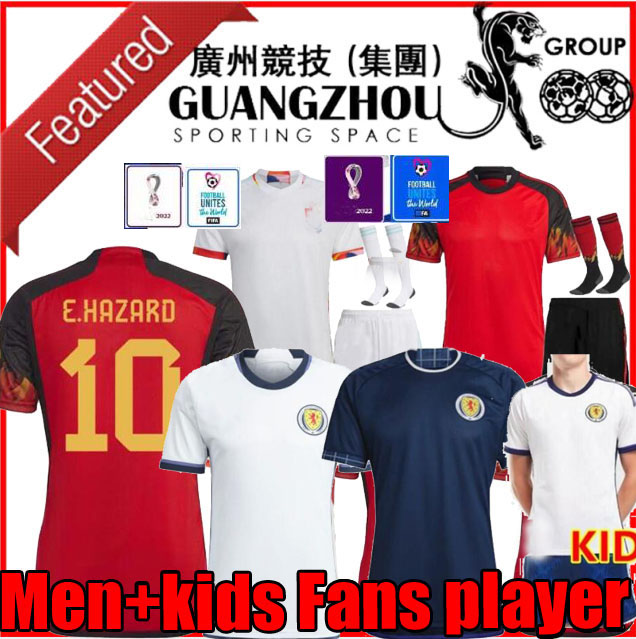 

2022 Belgiums LUKAKU Soccer Jersey 22 23 Scotlands 9 DYKES fans player hazard COURTOIS TIELEMANS Michy Batshuayi Kevin De Bruyne KOMPANY Football Shirt men kids Kits, Belgiums 22/23 away 1