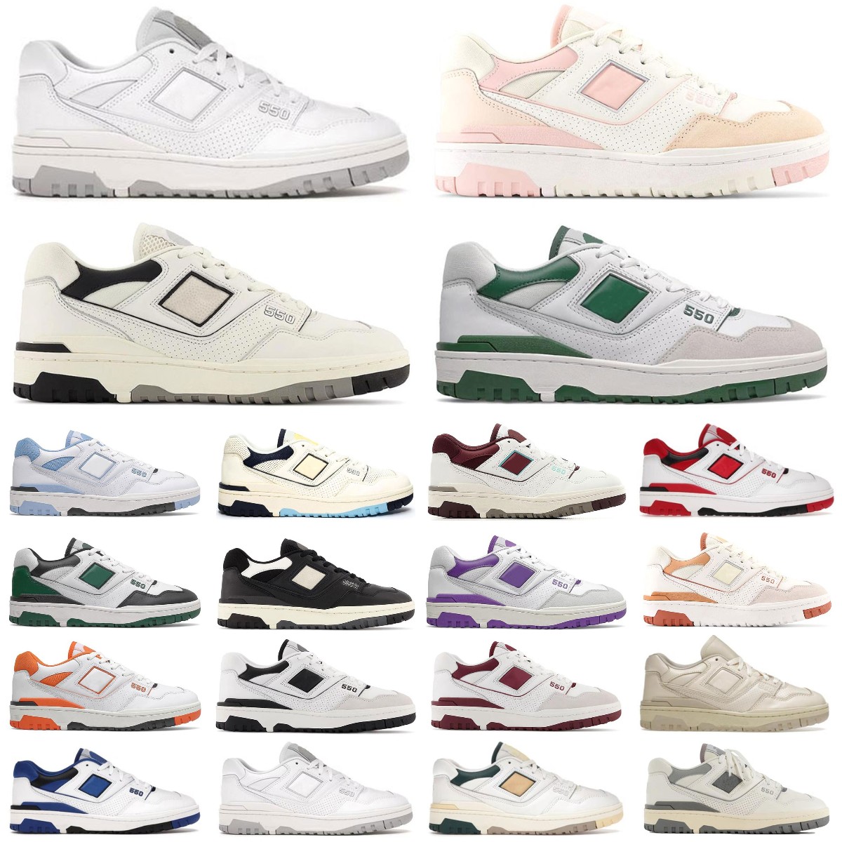 

With box casual shoes 550 White Green Grey Cream Black Blue UNC Shadow Discount Burgundy Designers New Bb550 B550 for Mens Women 550s Outdoor Sports Sneakers, Bubble column