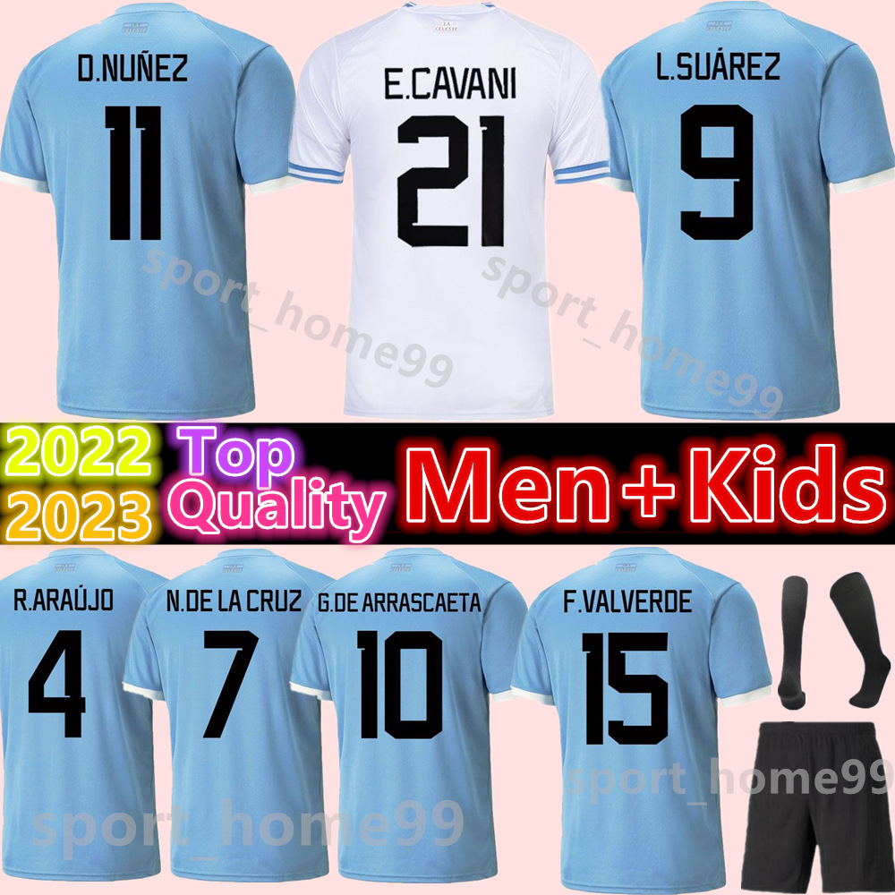 

New 2021 2022 2023 Custom Copa America Uruguay Soccer Jerseys 21 22 23 L.suarez E.cavani D.GODIN Home Away Football Shirt National Team Men Kids Kit Uniforms, 22/23 adult-home