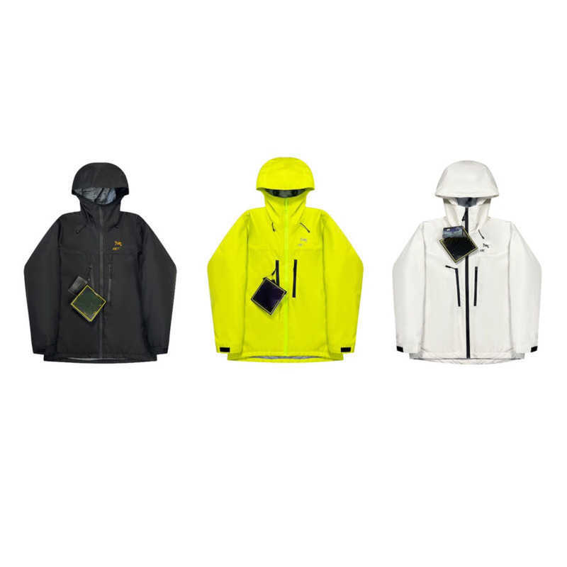 

arc assault jacket designer jackets men women waterproof hardshell hooded coat zipper cardigan windbreaker outdoor sportswear hoodie, White-usa size