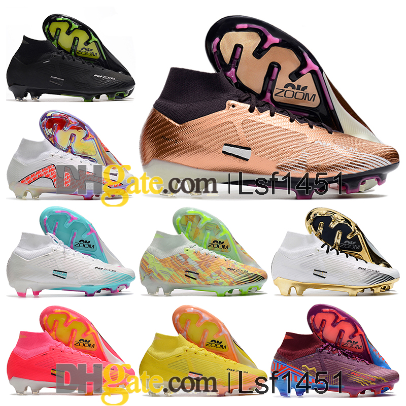 

Gift Bag Mens High Ankle Football Boots CR7 Mercurial Superfly IX 15 Elite FG Firm Ground Cleats Neymar ACC Soccer Shoes Top Outdoor Trainers Botas De Futbol, Color 5