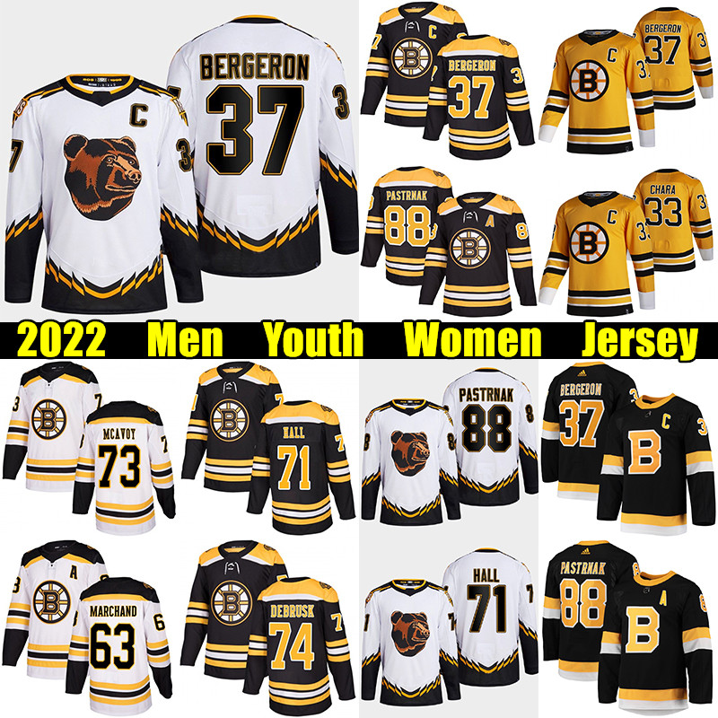 

#37 Patrice Bergeron Reverse Retro hockey jersey #88 David Pastrnak Bruins#71 Taylor Hall Jake DeBrusk Charlie McAvoy Zdeno Chara Bobby Orr Brad Marchand jerseys, Black women