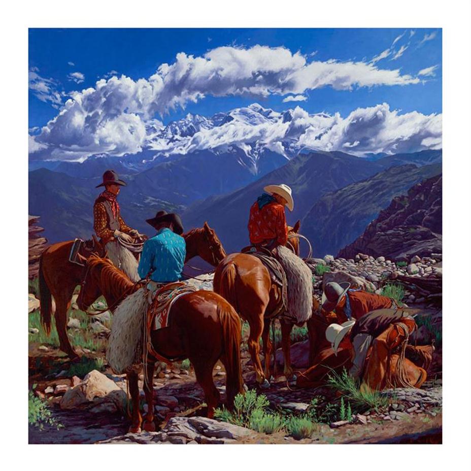 

Mark Maggiori Cowboys at Work Painting Poster Print Home Decor Framed Or Unframed Popaper Material230T2904