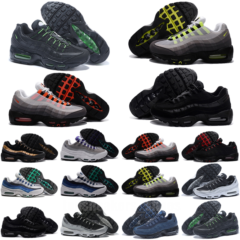 

95 OG Mens Running Club Shoes Classic 95s Triple Black White Navy Blue Neon Soft Sole Grey Greedy Sneakers 20th Anniversary Grape Safari Designer Trainers, Color 8