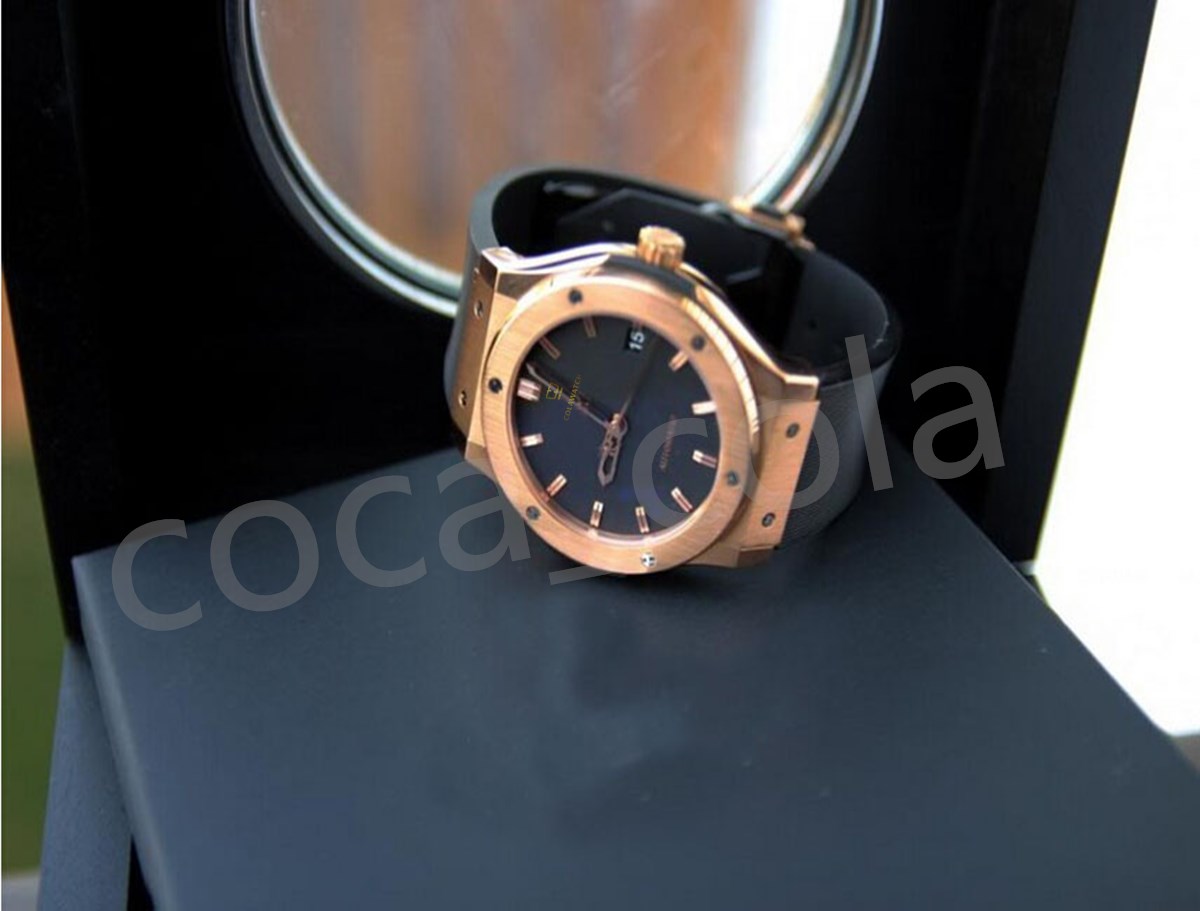 

Super Quality Watch 42mm Classic Fusion Gold 511 -1180 Black Dial Transparent Automatic Mens Watches wristwatches no BOX K83